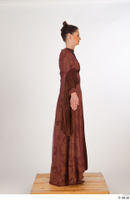  Photos Woman in Historical Dress 35 15th century a poses brown dress historical clothing whole body 0007.jpg